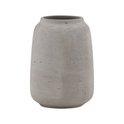 Natural Grey Cement Vase 10 in Wide