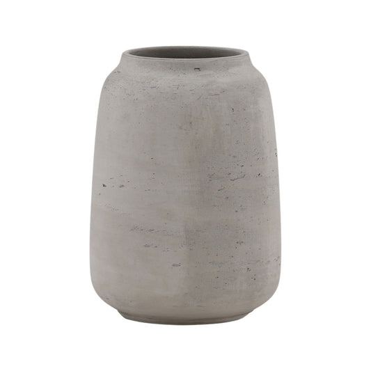 Natural Grey Cement Vase 10 in Wide