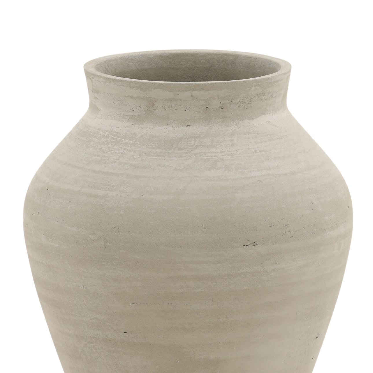 Natural Grey Cement Vase 12.5 in Wide