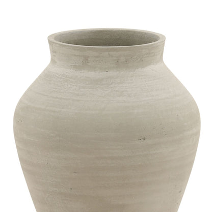 Natural Grey Cement Vase 12.5 in Wide