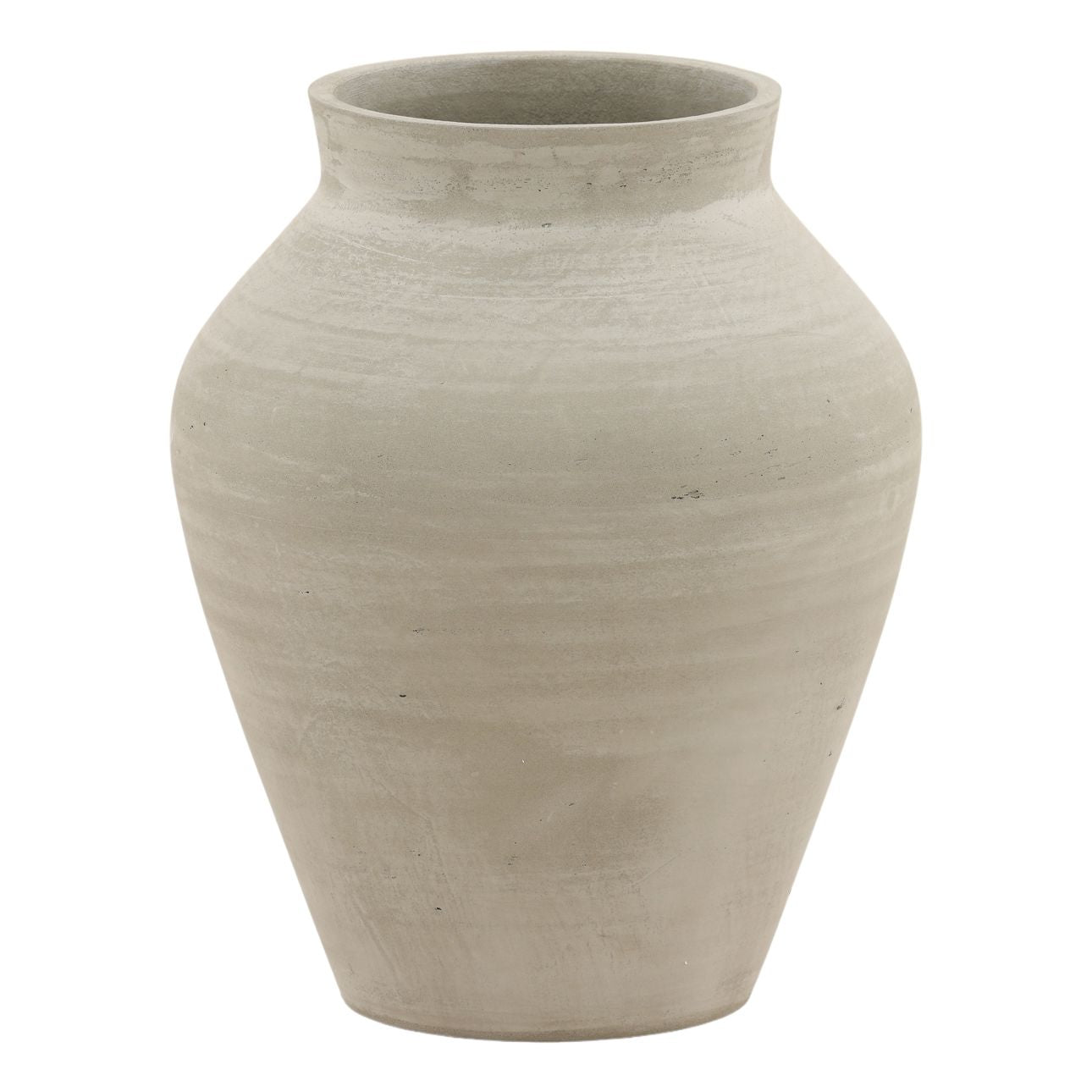 Natural Grey Cement Vase 12.5 in Wide