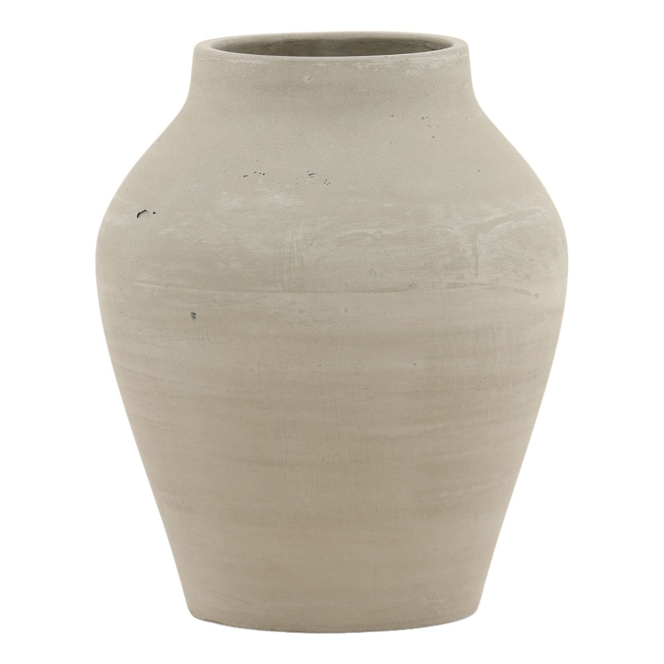 Natural Grey Cement Vase 12.5 in Wide