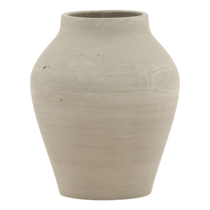 Natural Grey Cement Vase 12.5 in Wide