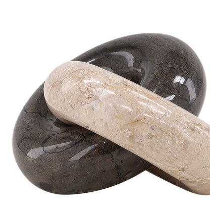 Cream and Black Marble Link 8.5 in Wide