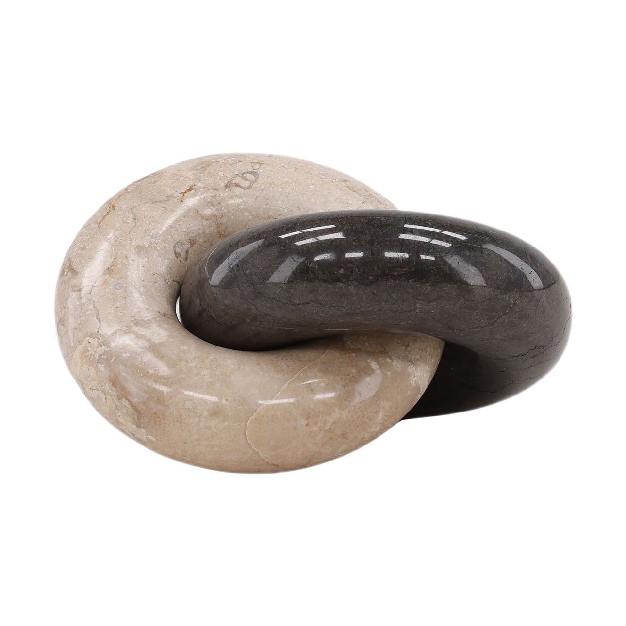 Cream and Black Marble Link 8.5 in Wide