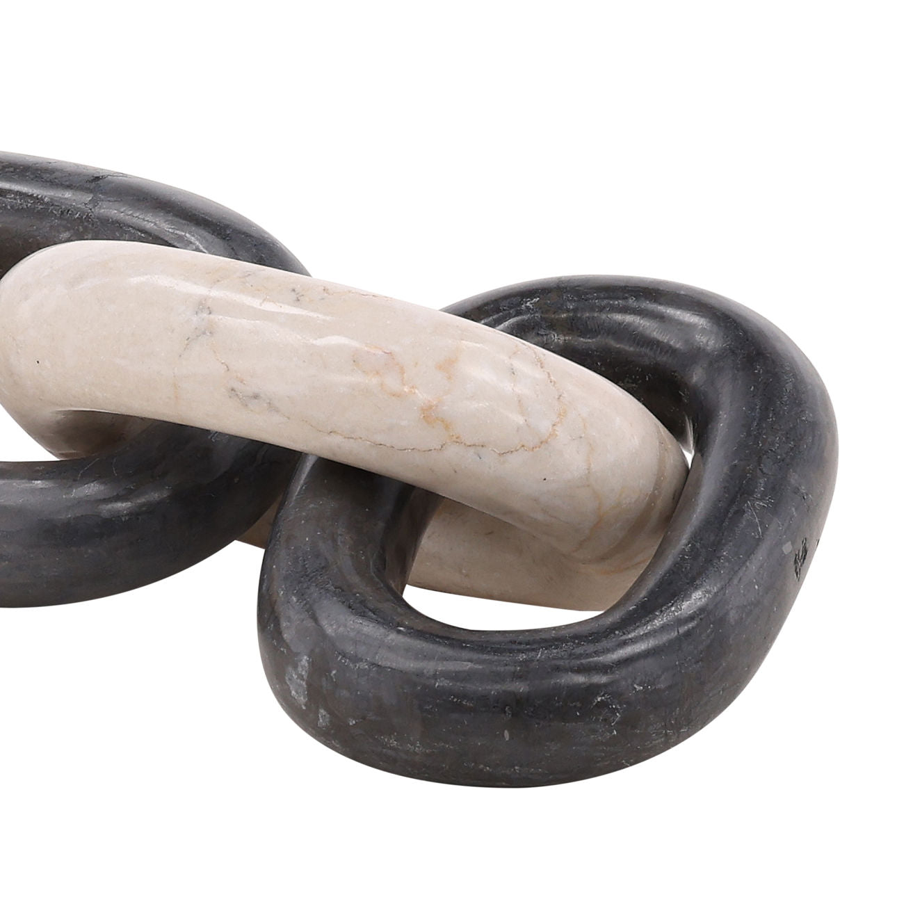 Cream and Black Marble Link 19.5 in Wide