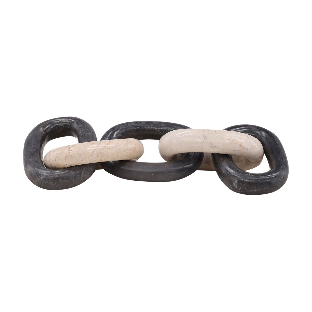 Cream and Black Marble Link 19.5 in Wide