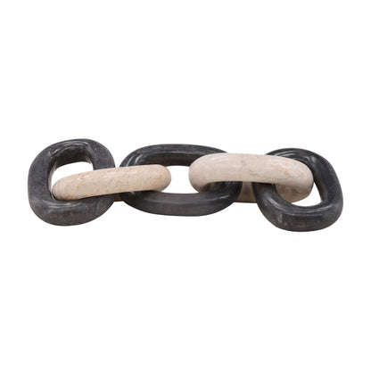Cream and Black Marble Link 19.5 in Wide