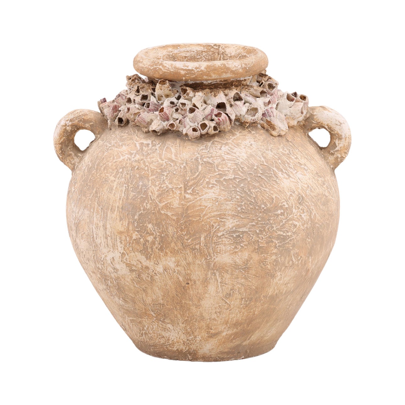 Ivory Terracotta Vase 15 in Wide