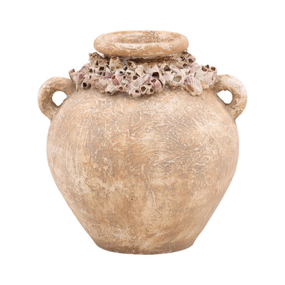 Ivory Terracotta Vase 15 in Wide
