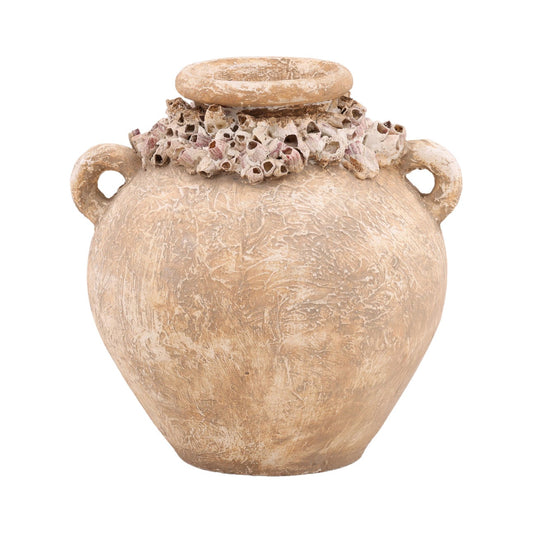 Ivory Terracotta Vase 15 in Wide