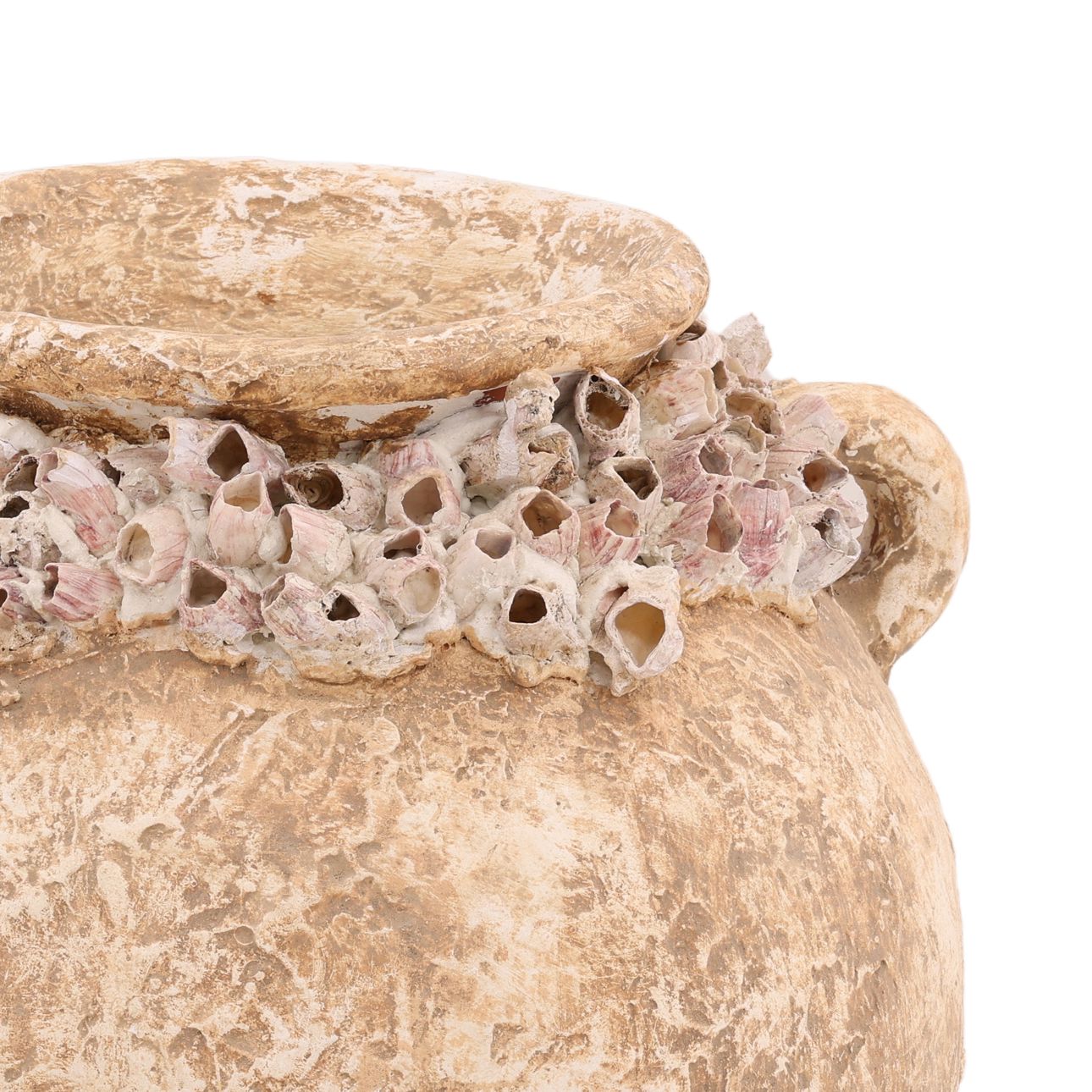 Ivory Terracotta Vase 15.5 in Wide