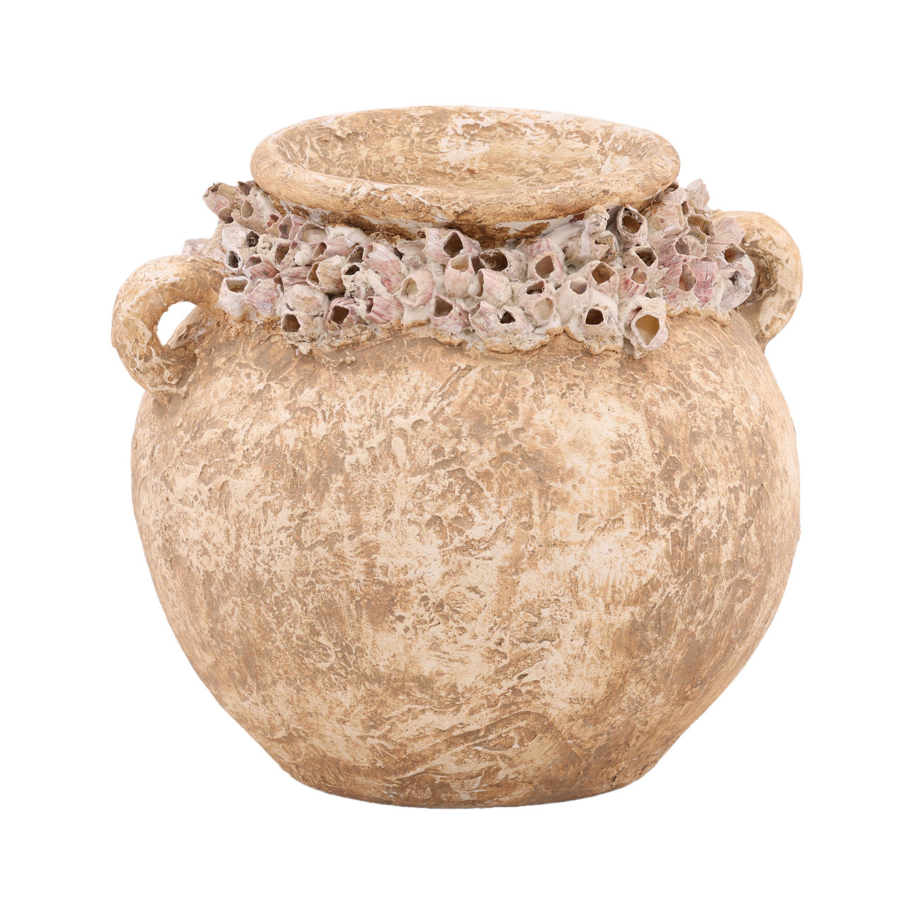 Ivory Terracotta Vase 15.5 in Wide