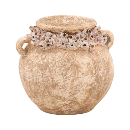 Ivory Terracotta Vase 15.5 in Wide