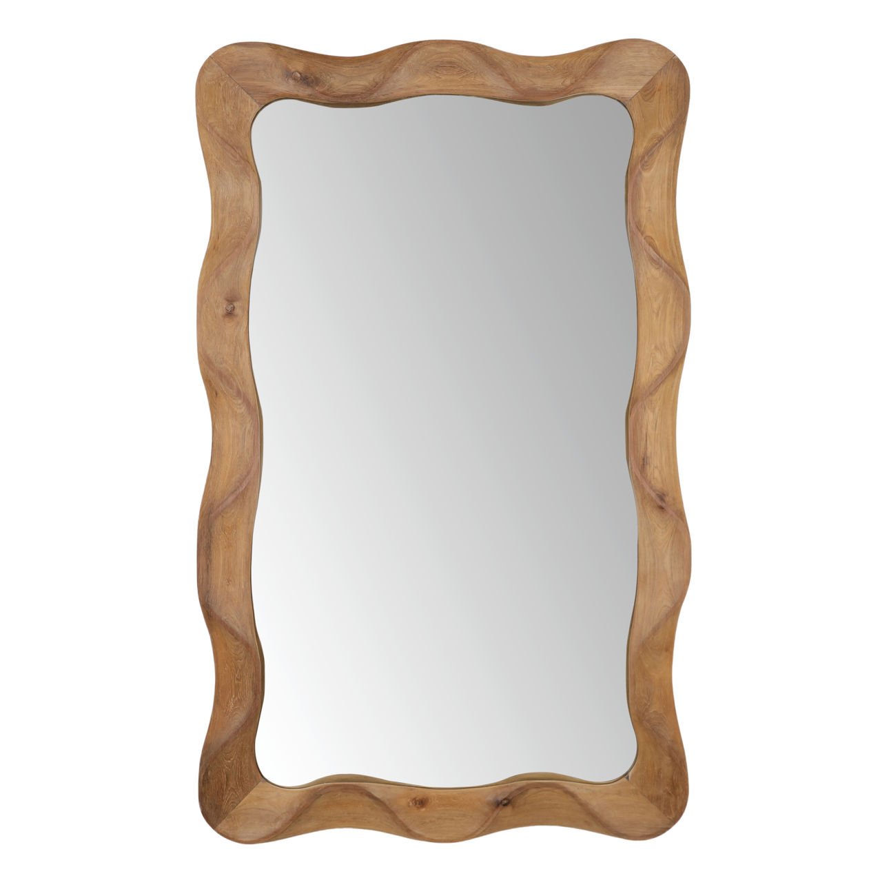 Natural Teak Wood Mirror 47 in Wide