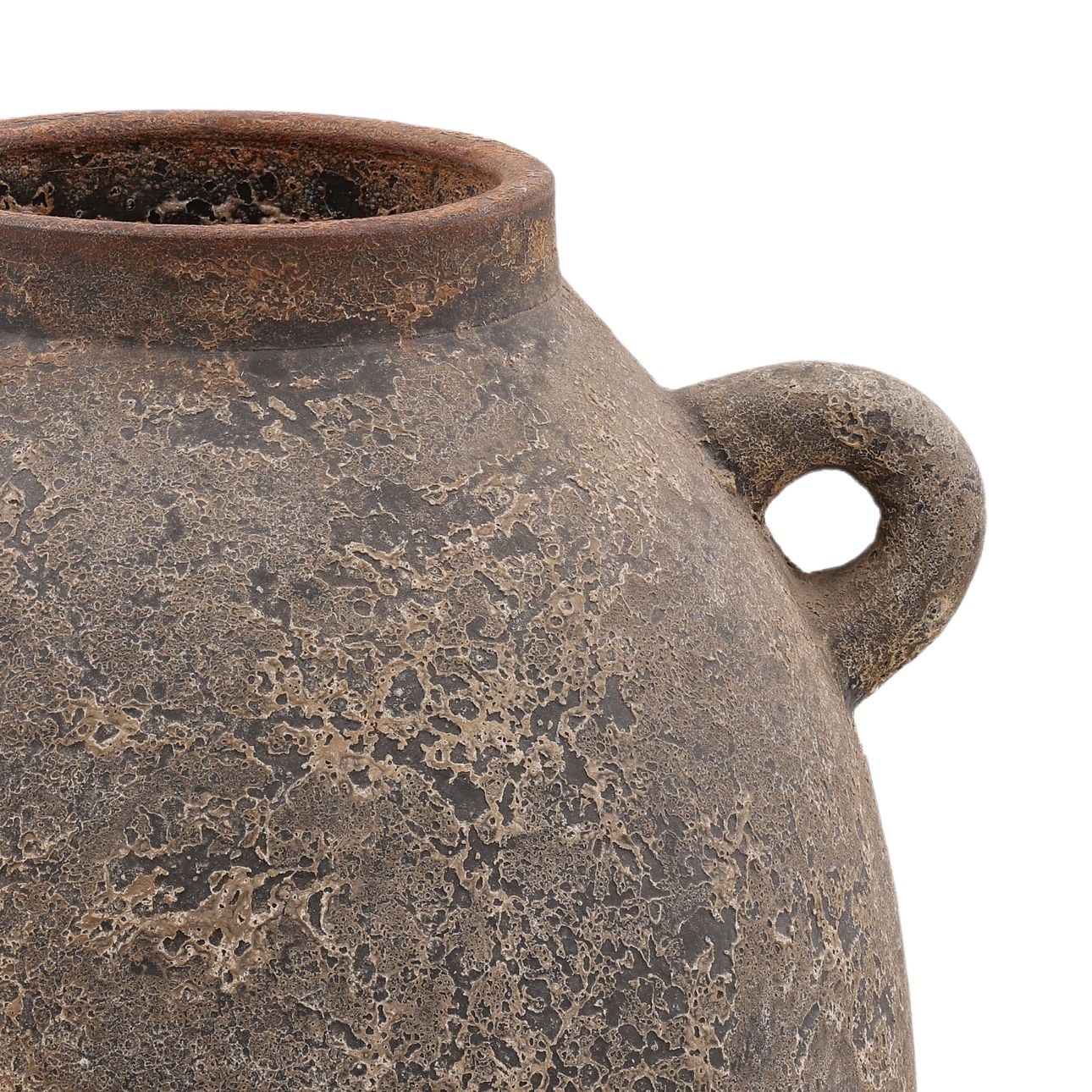 Distressed Blue Terracotta Vase 15.5 in Wide