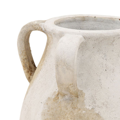 Ivory Terracotta Vase 10 in Wide
