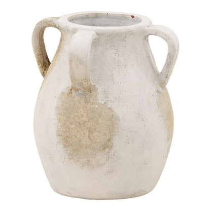 Ivory Terracotta Vase 10 in Wide