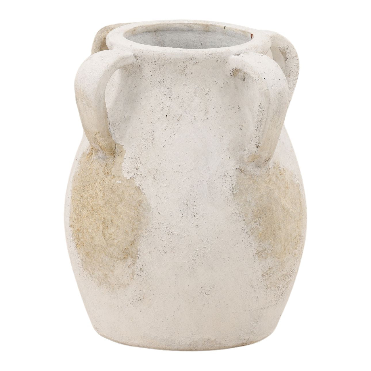 Ivory Terracotta Vase 10 in Wide