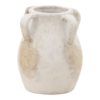 Ivory Terracotta Vase 10 in Wide