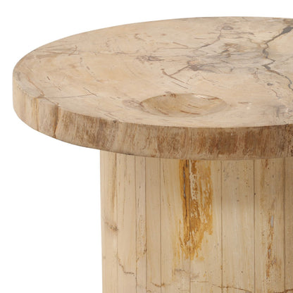 Natural Petrified Wood Table 25.5 in Wide