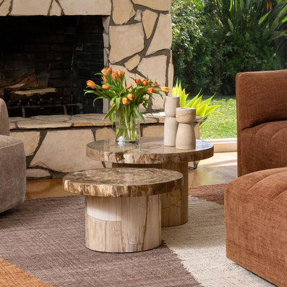 Natural Petrified Wood Table 25.5 in Wide