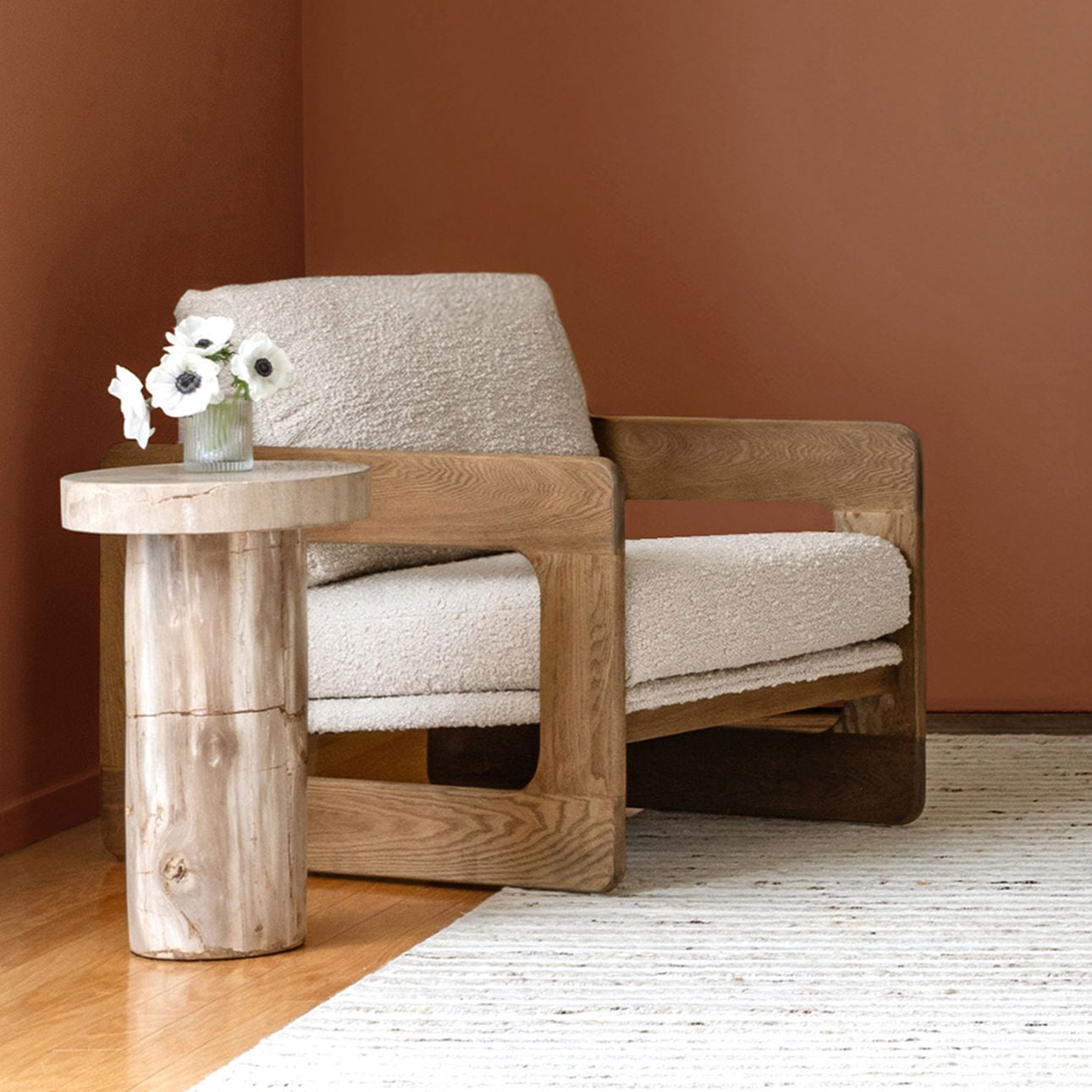 Natural Petrified Wood Table 13.5 in Wide