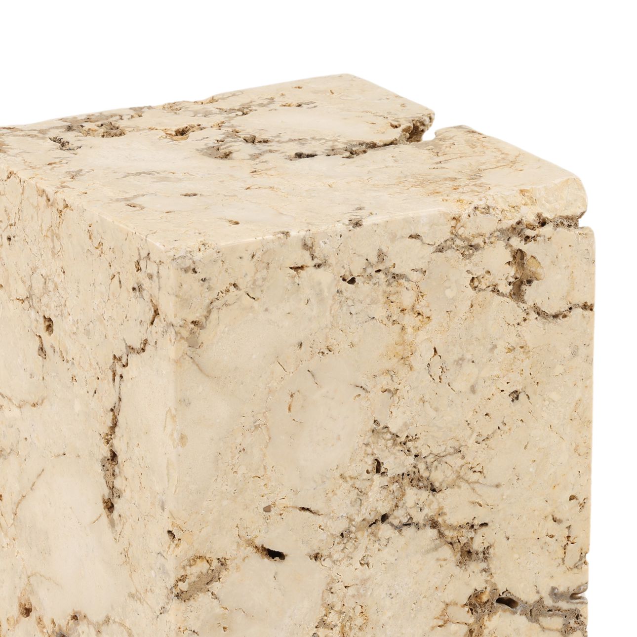 Natural Porous Marble Stool 12 in Wide