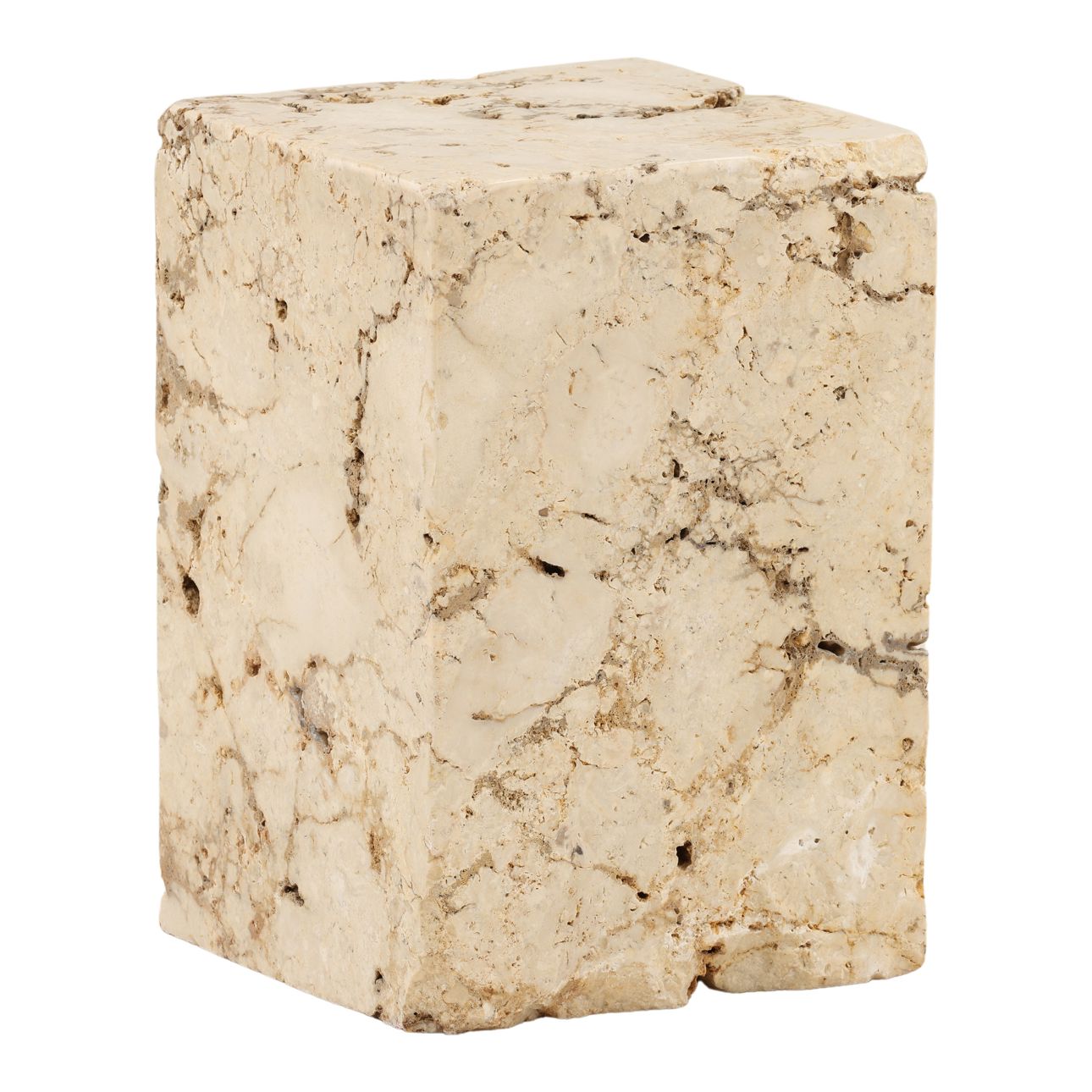 Natural Porous Marble Stool 12 in Wide