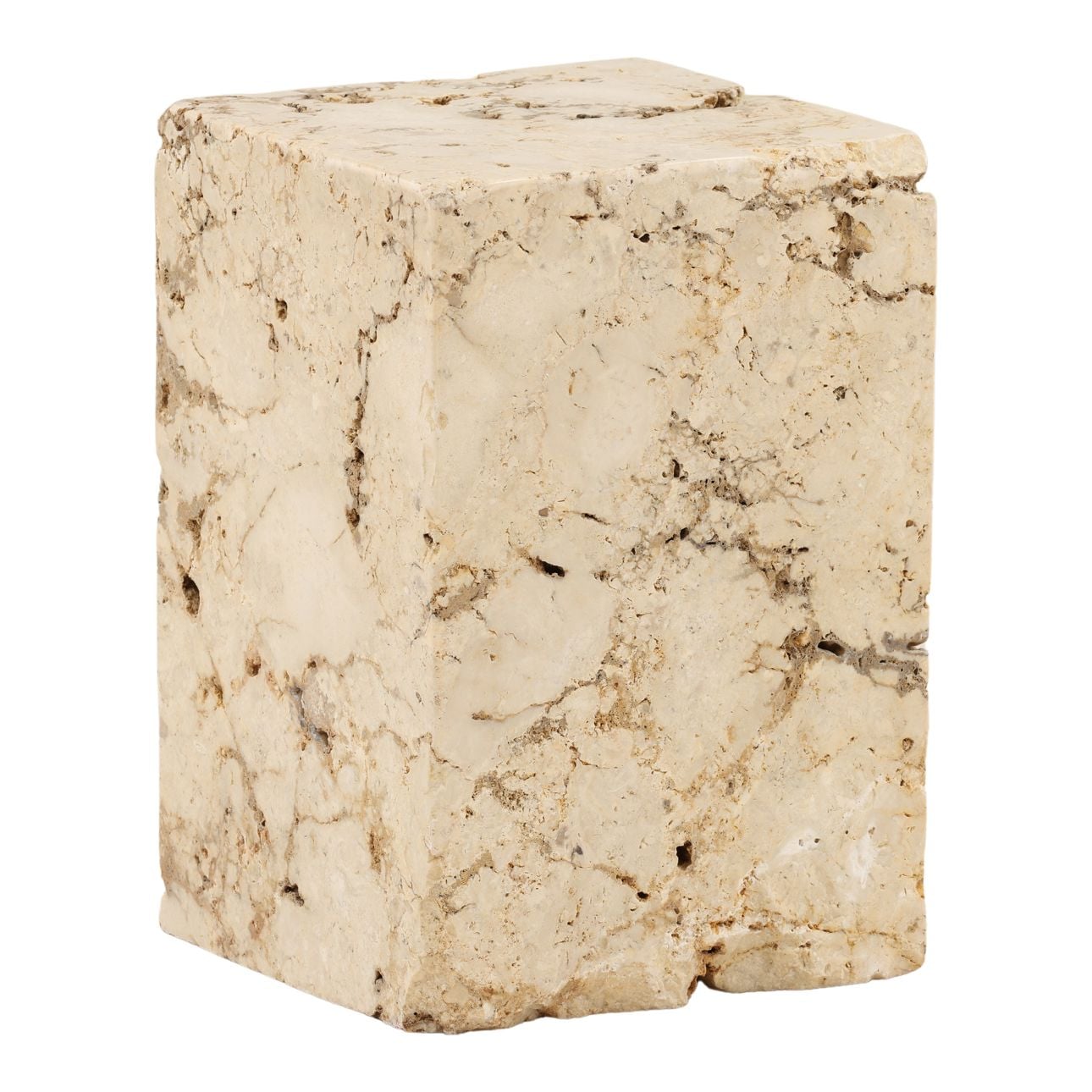 Natural Porous Marble Stool 12 in Wide