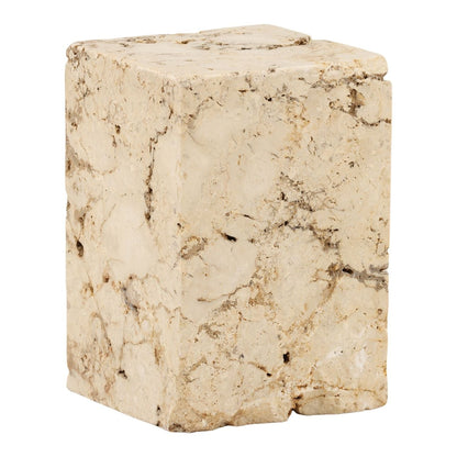 Natural Porous Marble Stool 12 in Wide