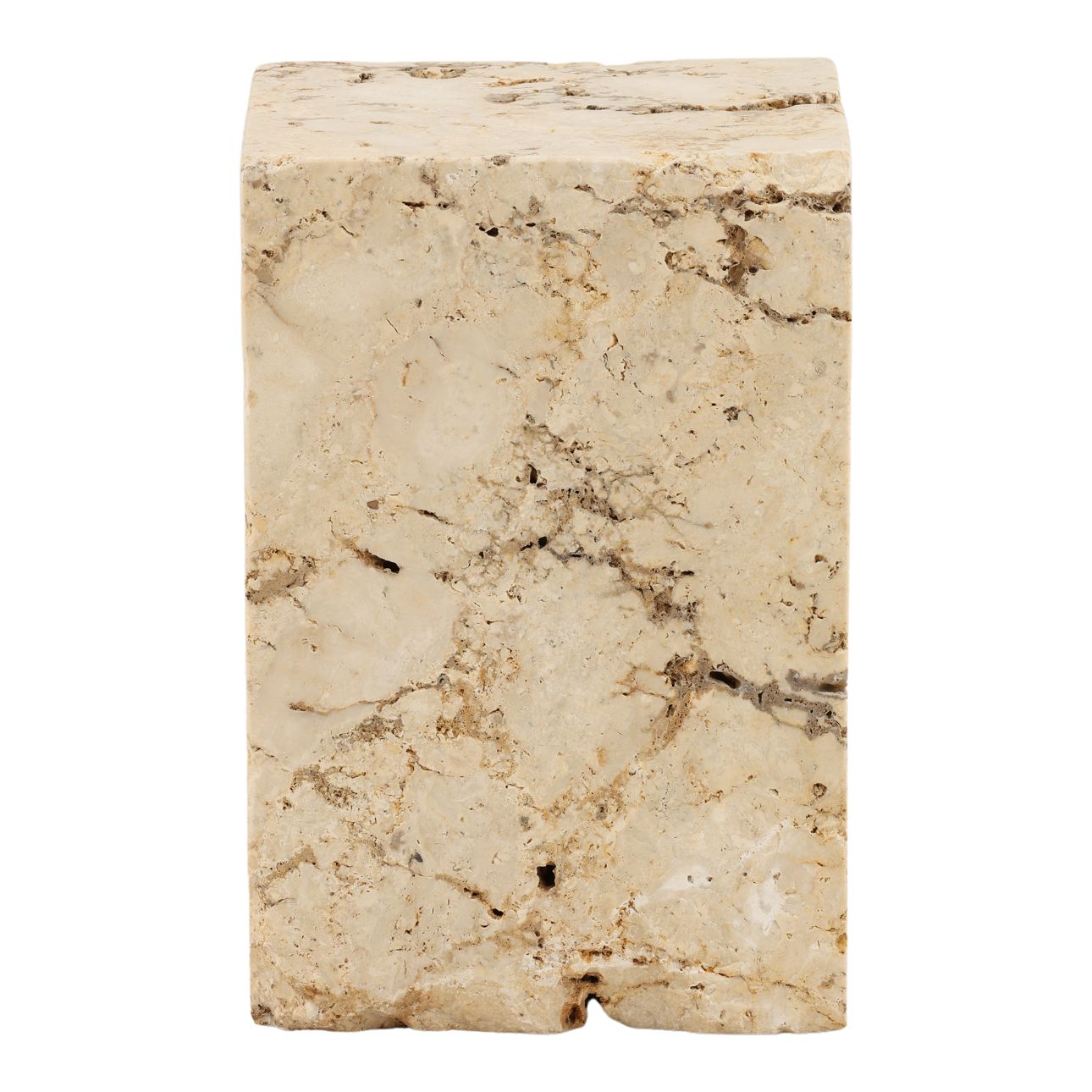 Natural Porous Marble Stool 12 in Wide