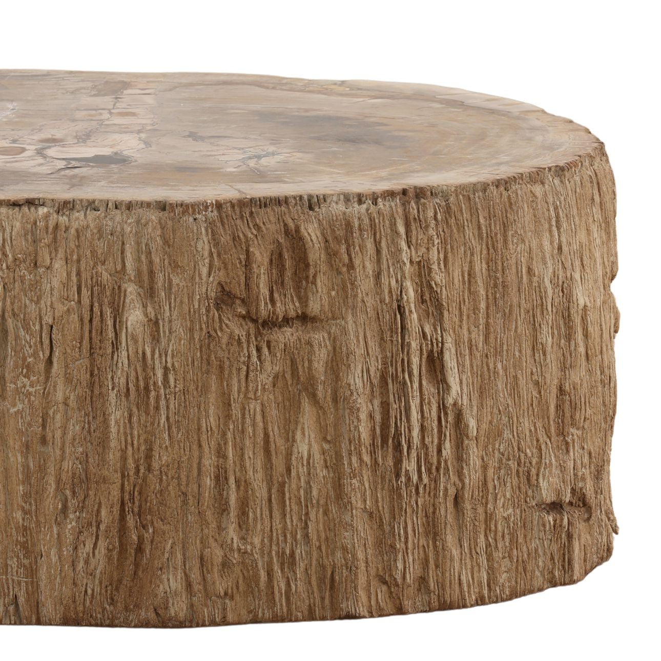 Light Natural Petrified Wood Table 32 in Wide