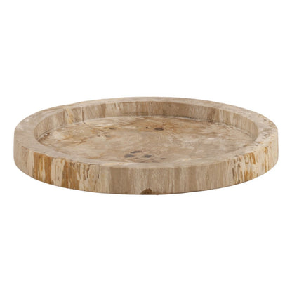 Light Natural Petrified Wood Tray 16 in Wide