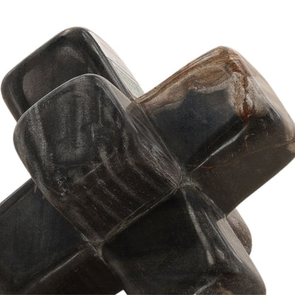 Black Petrified Wood Sculpture 7 in Wide