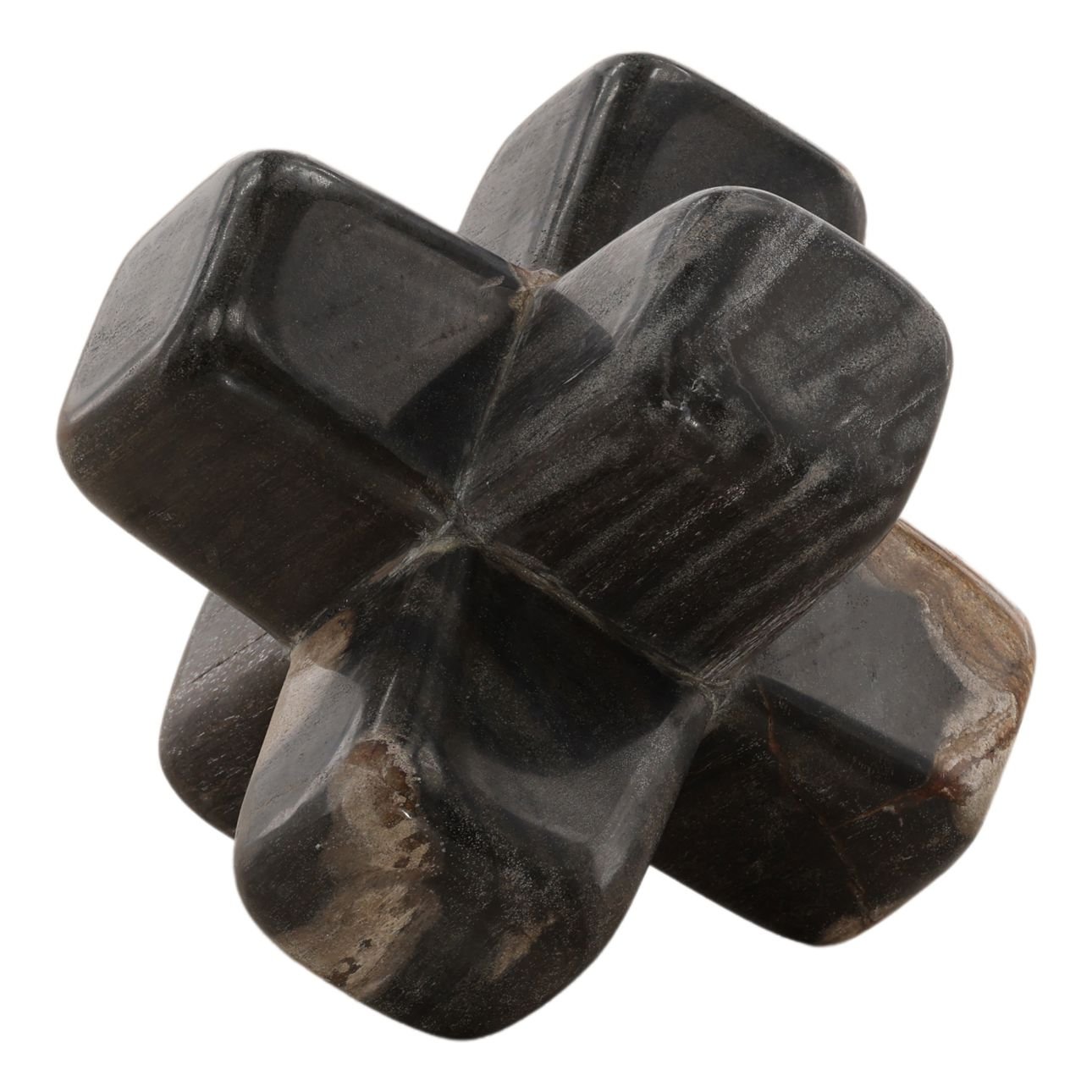 Black Petrified Wood Sculpture 7 in Wide