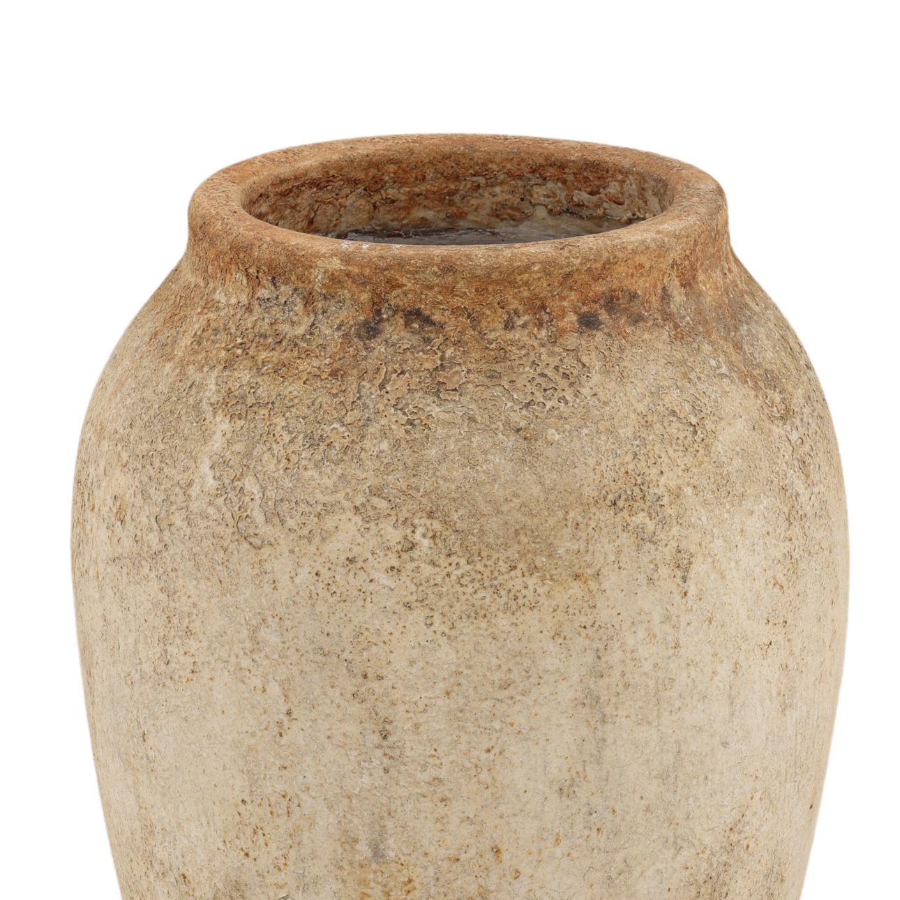 Antique White Terracotta Pot 10.5 in Wide