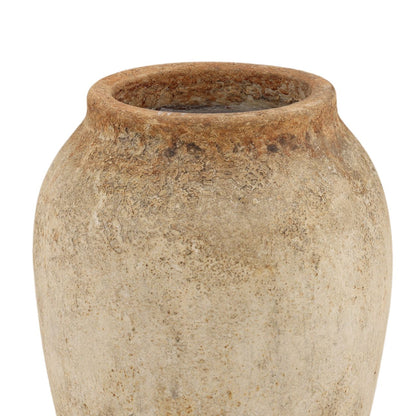 Antique White Terracotta Pot 10.5 in Wide