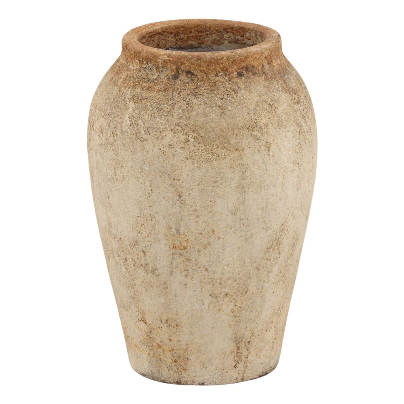 Antique White Terracotta Pot 10.5 in Wide