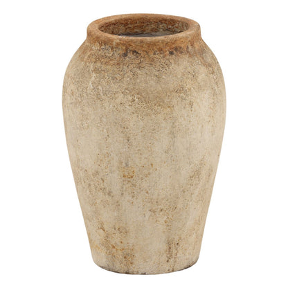 Antique White Terracotta Pot 10.5 in Wide