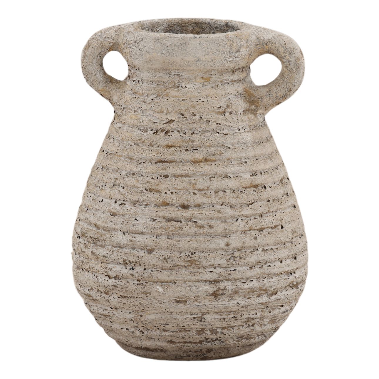 Antique White Terracotta Vase 8 in Wide