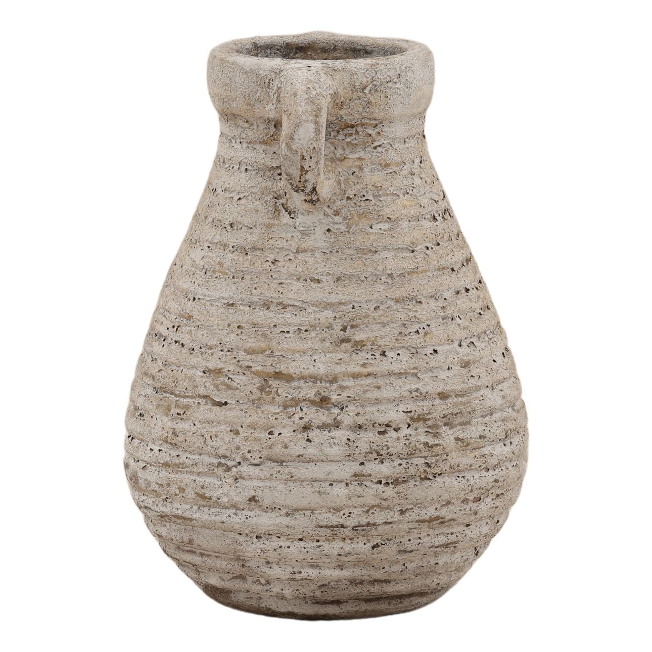 Antique White Terracotta Vase 8 in Wide