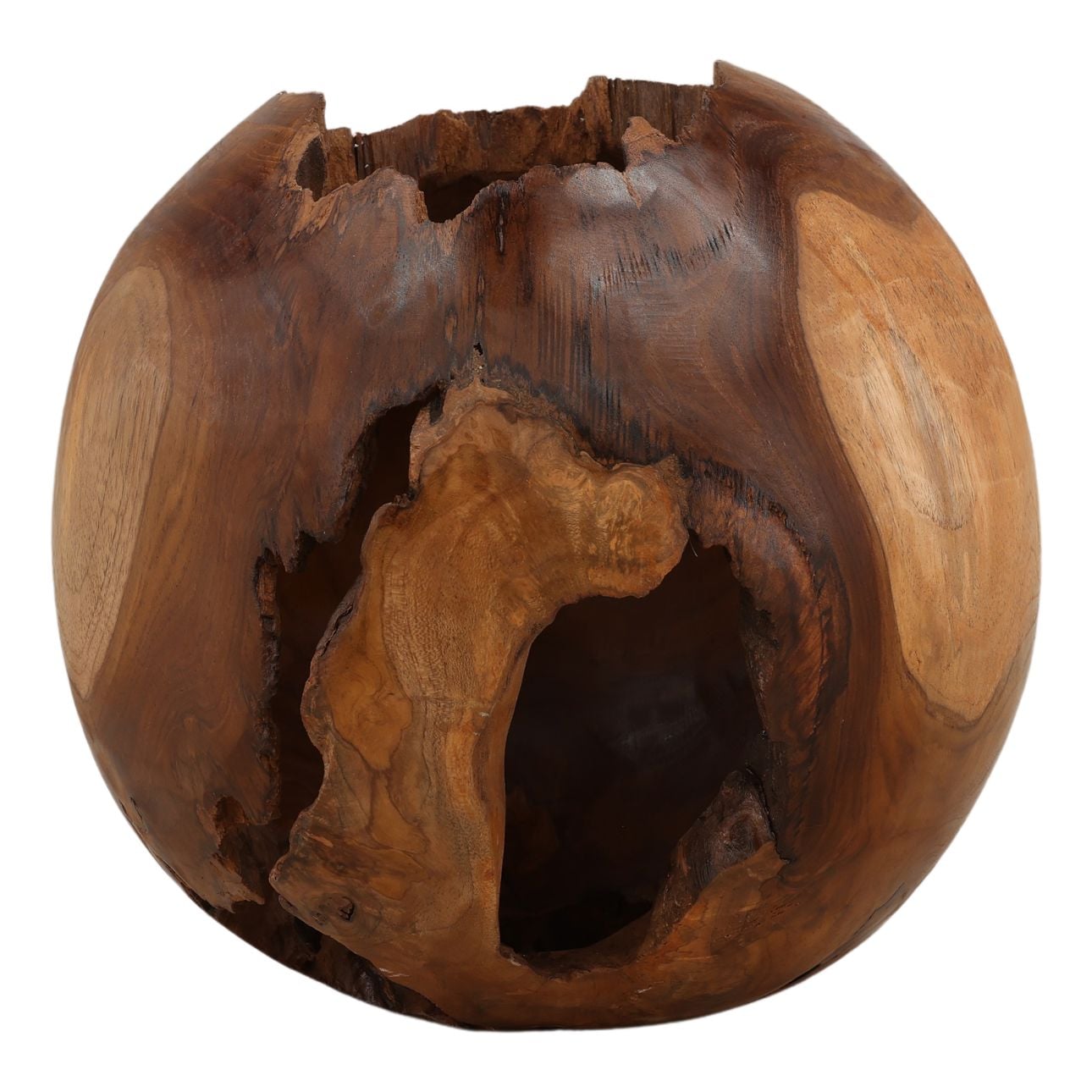 Natural Teak Sculpture 12 in Wide