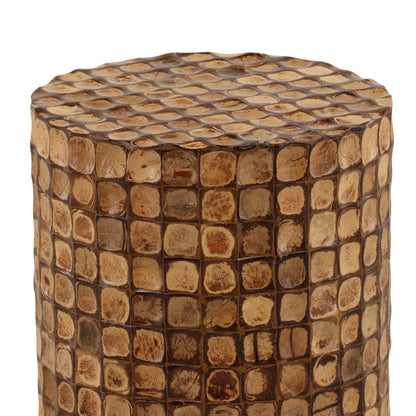 Natural Coconut Shell Tiles Table 16 in Wide