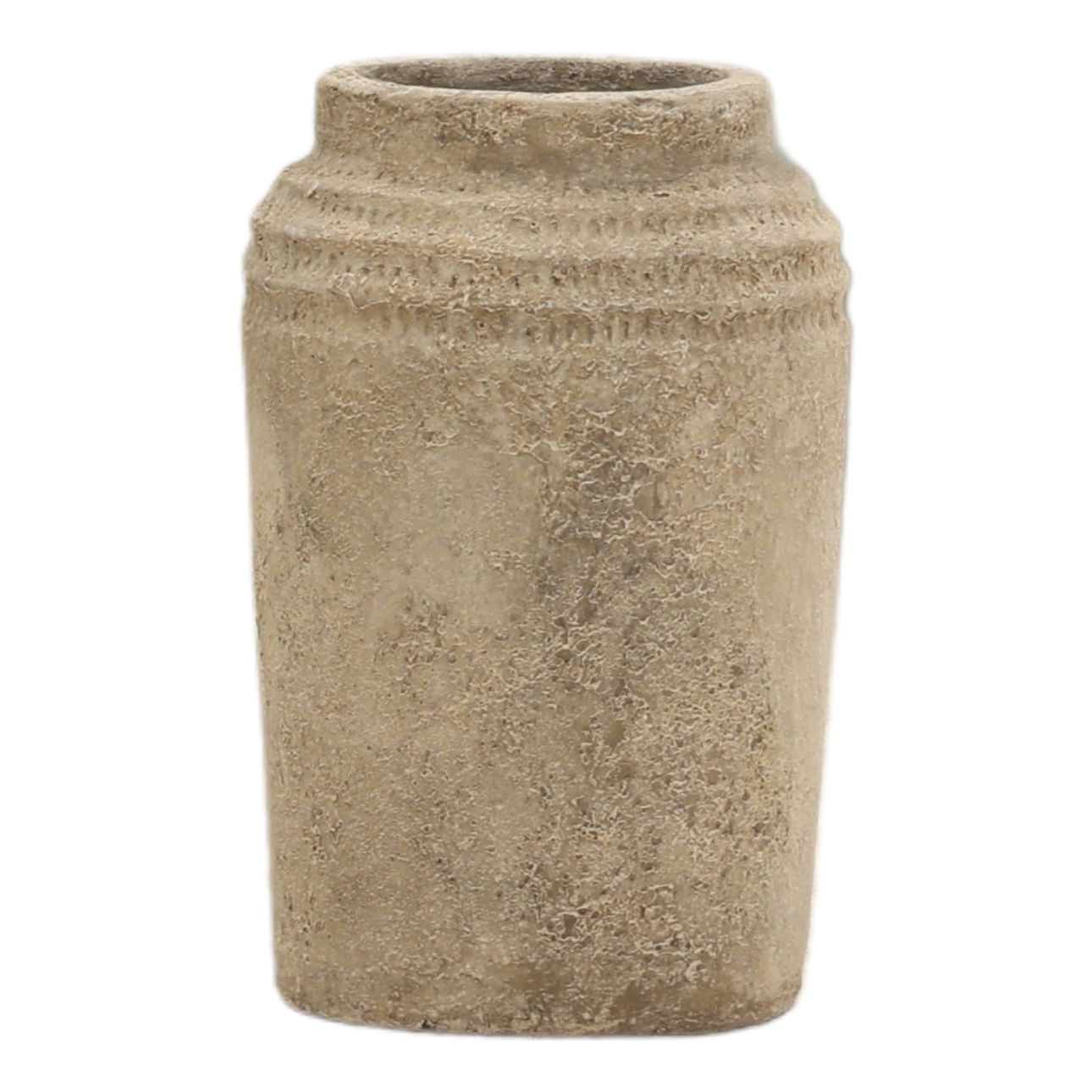 Beige Cement Vase 10 in Wide