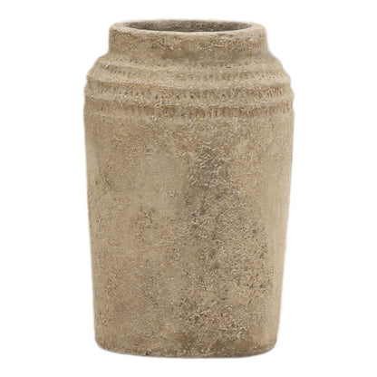 Beige Cement Vase 10 in Wide