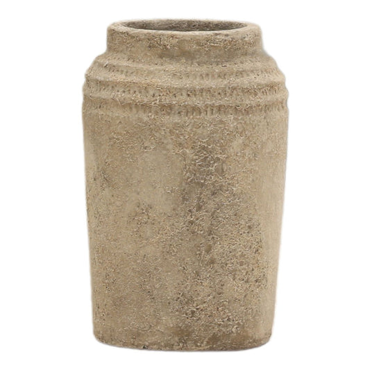 Beige Cement Vase 10 in Wide