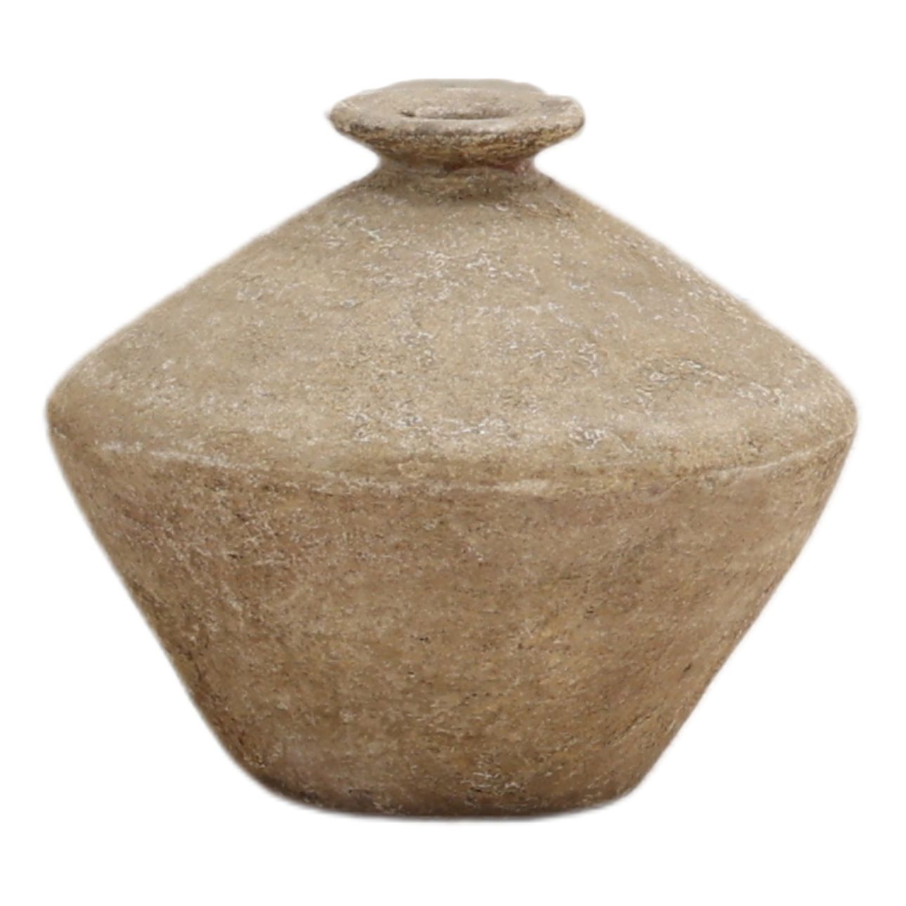 Antique Cream Terracotta Vase 11.5 in Wide