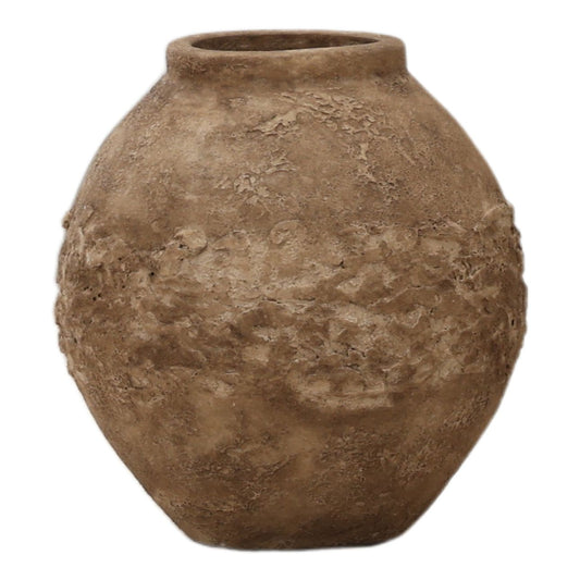 Brown Terracotta Vase 14 in Wide