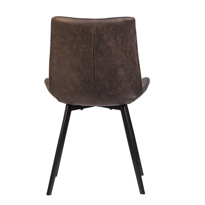 Charcoal and Black PU Leather Upholstery and Metal Legs Chair 20 in Wide
